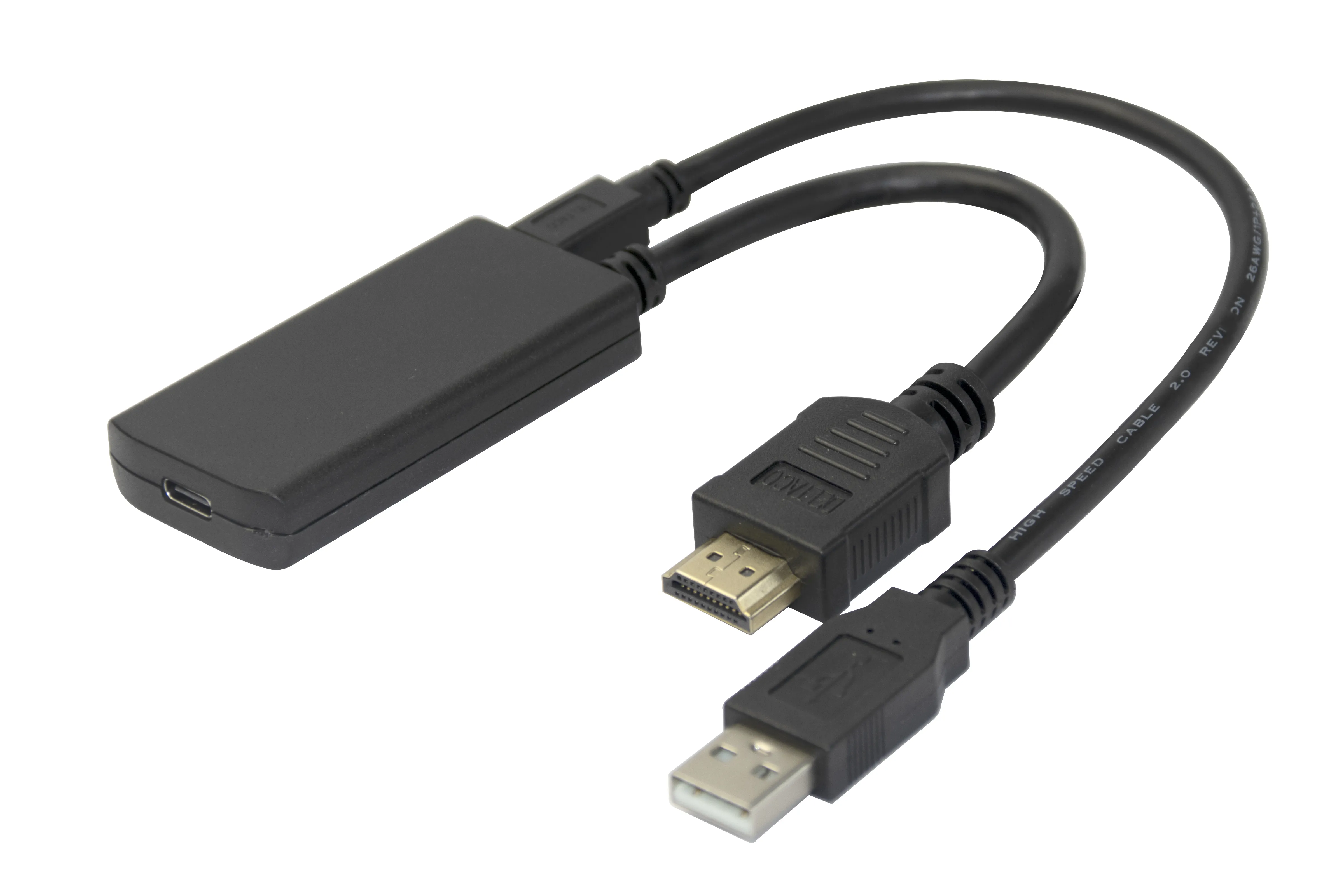 Deltaco HDMI - USB-C/ DisplayPort, 4K/60Hz -sovitin, Musta, 0.2m – Deltaco