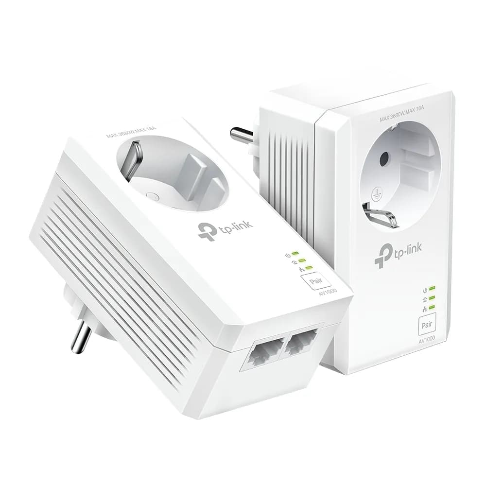 TP-LINK AV1000 2-Port Gigabit Passthrough Powerline Starter Kit