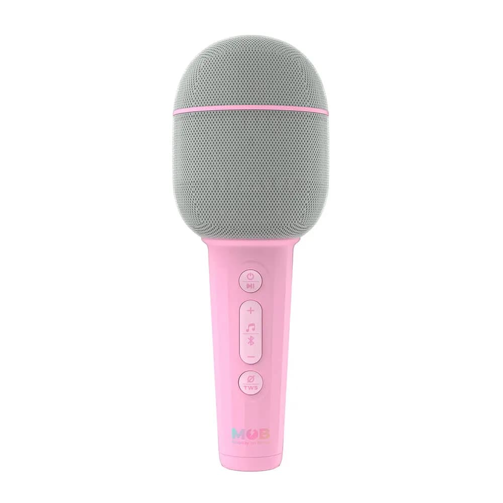 MOB Karaoke Microphone Groovy Marshmallow langaton, Bluetooth kannettava kaiutin, vaaleanpunainen – Mobility on Board