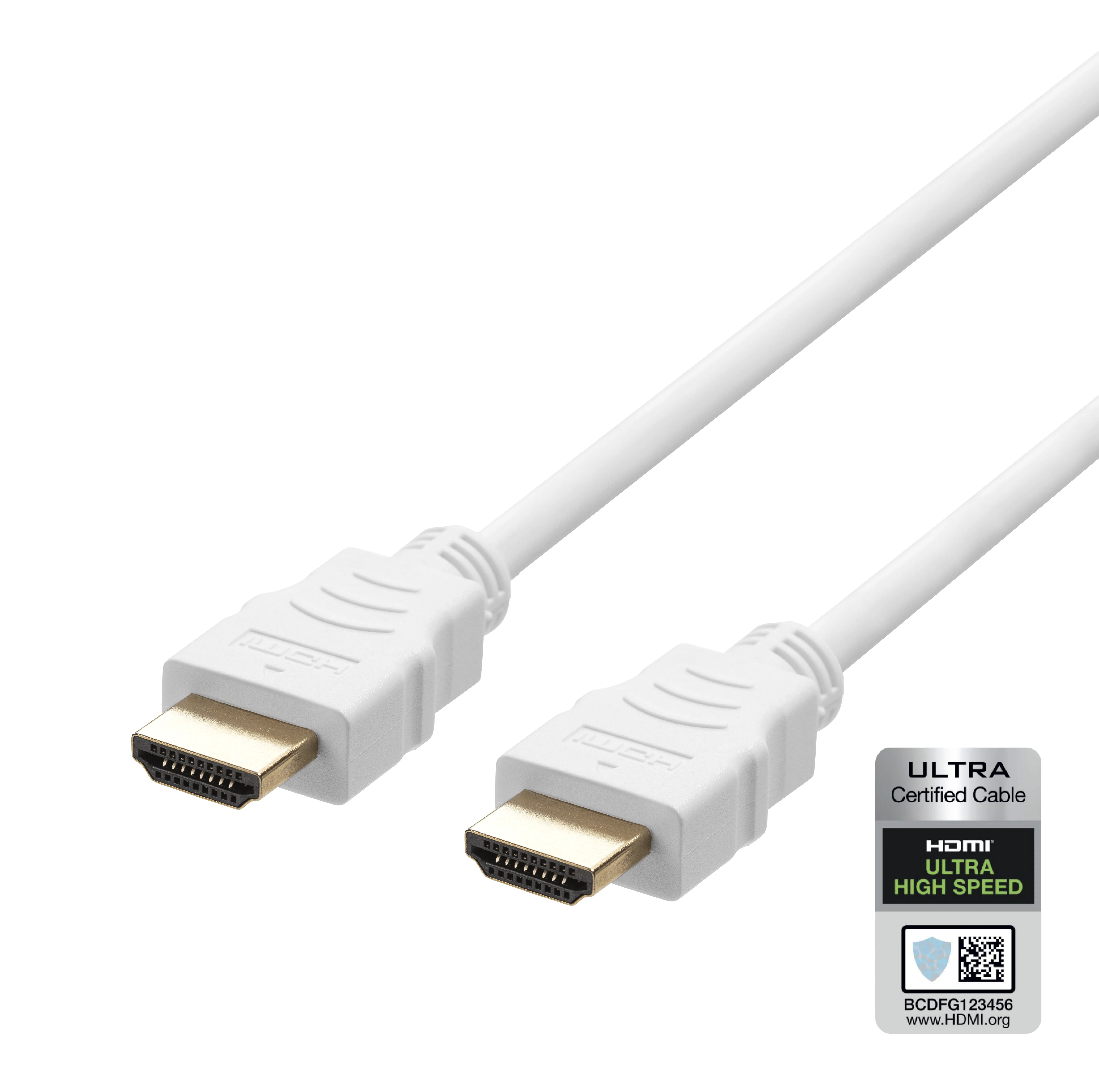 Deltaco HU-10A Ultra High Speed HDMI 2.1 -kaapeli, jossa 8K, 1 m, valkoinen