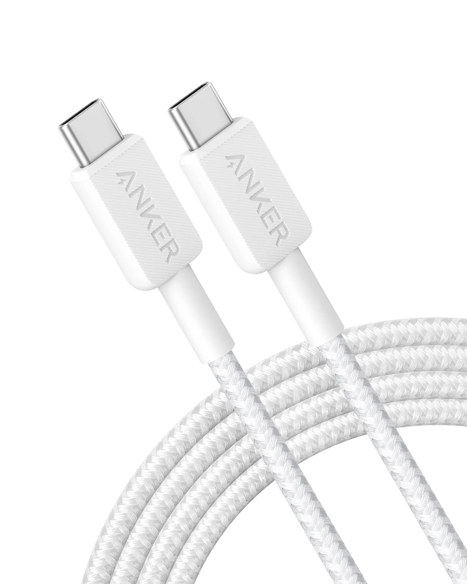 Anker 322 USB-C -kaapeli, 60 W, 1,8 m, valkoinen – Anker