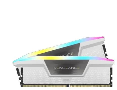 Corsair VENGEANCE RGB 64 Gt (2 x 32 Gt) DDR5 5600 MHz, CL40 -muisti, valkoinen (XMP)