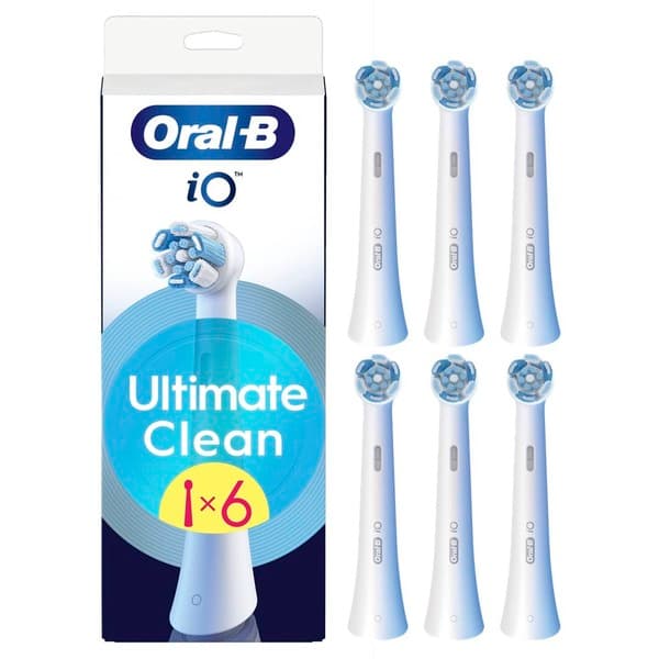 Oral-B iO Ultimate Clean 6 kpl -vaihtoharjaspäät, Valkoinen