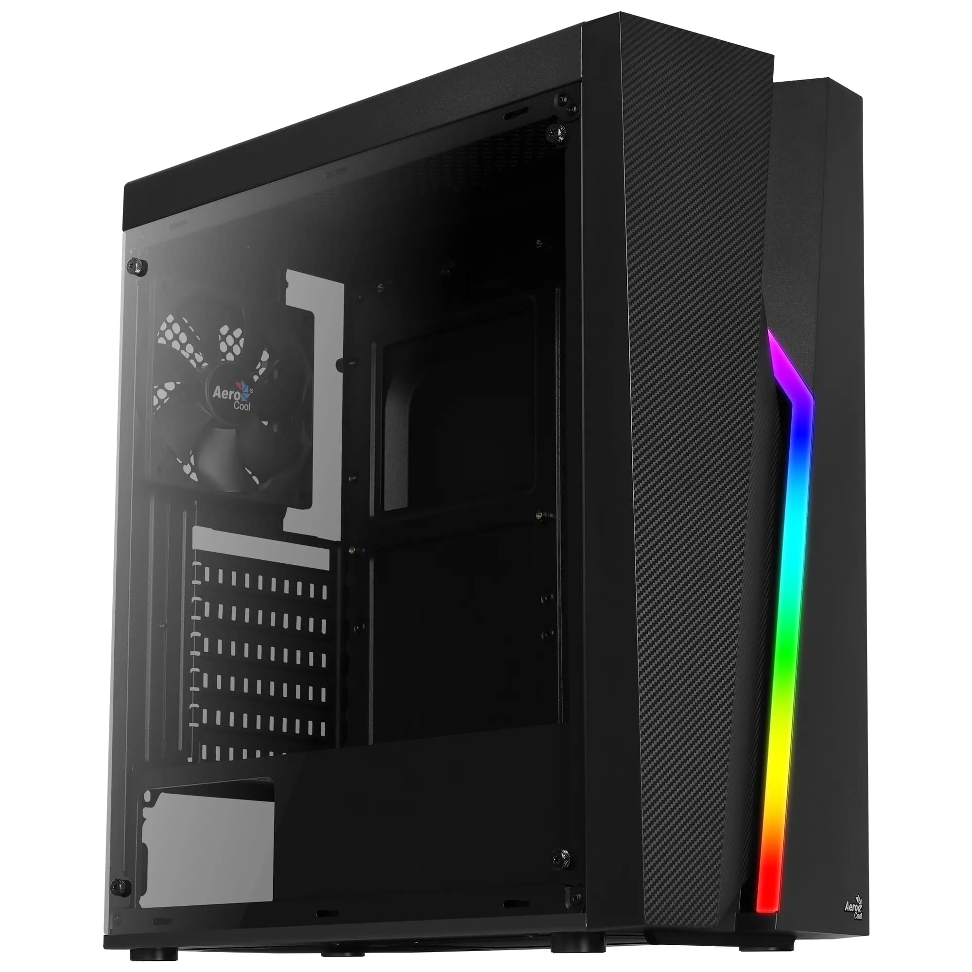 AeroCool Bolt -miditornikotelo ikkunalla ja RGB-valaistuksella, musta