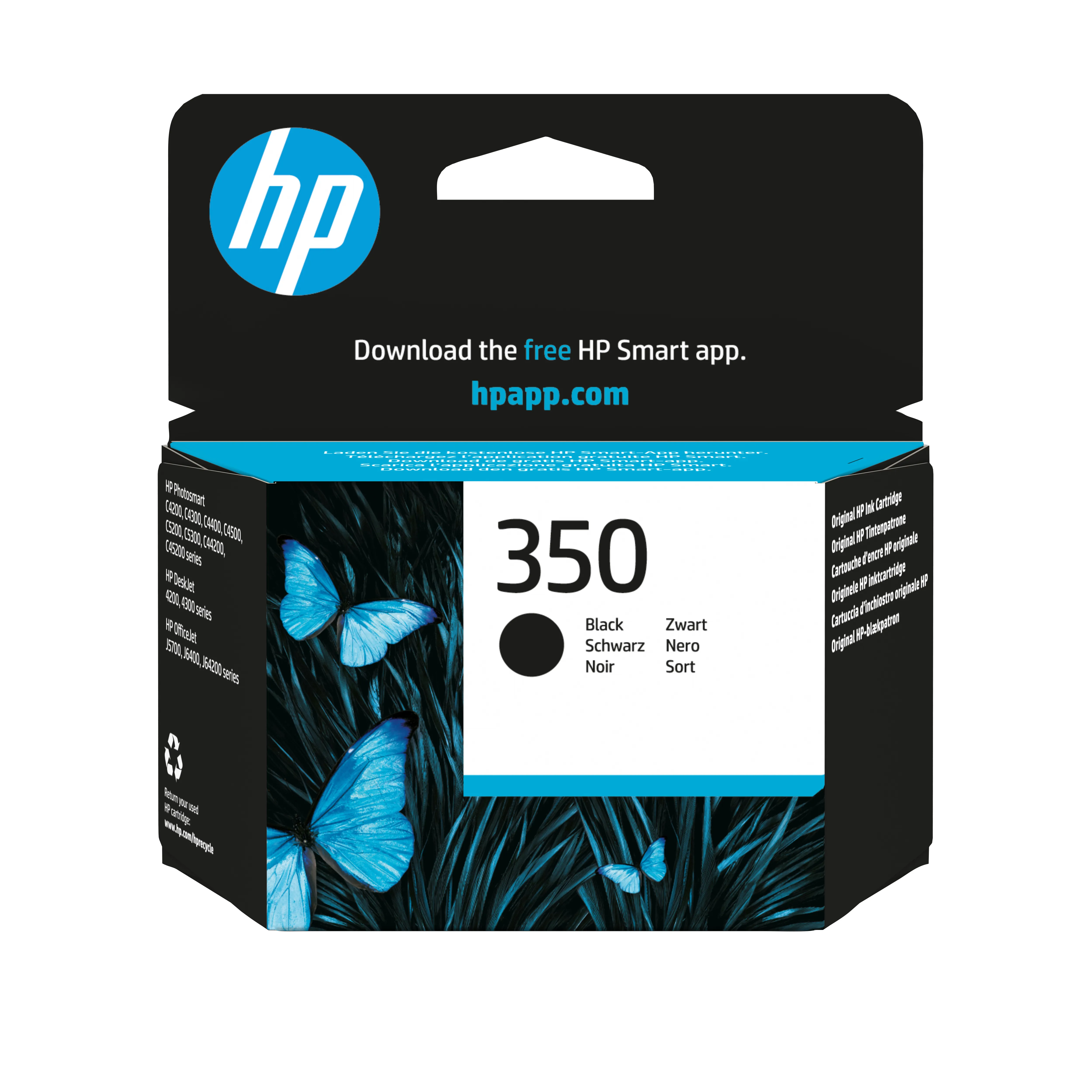 HP 350 -mustekasetti, 4.5 ml, musta