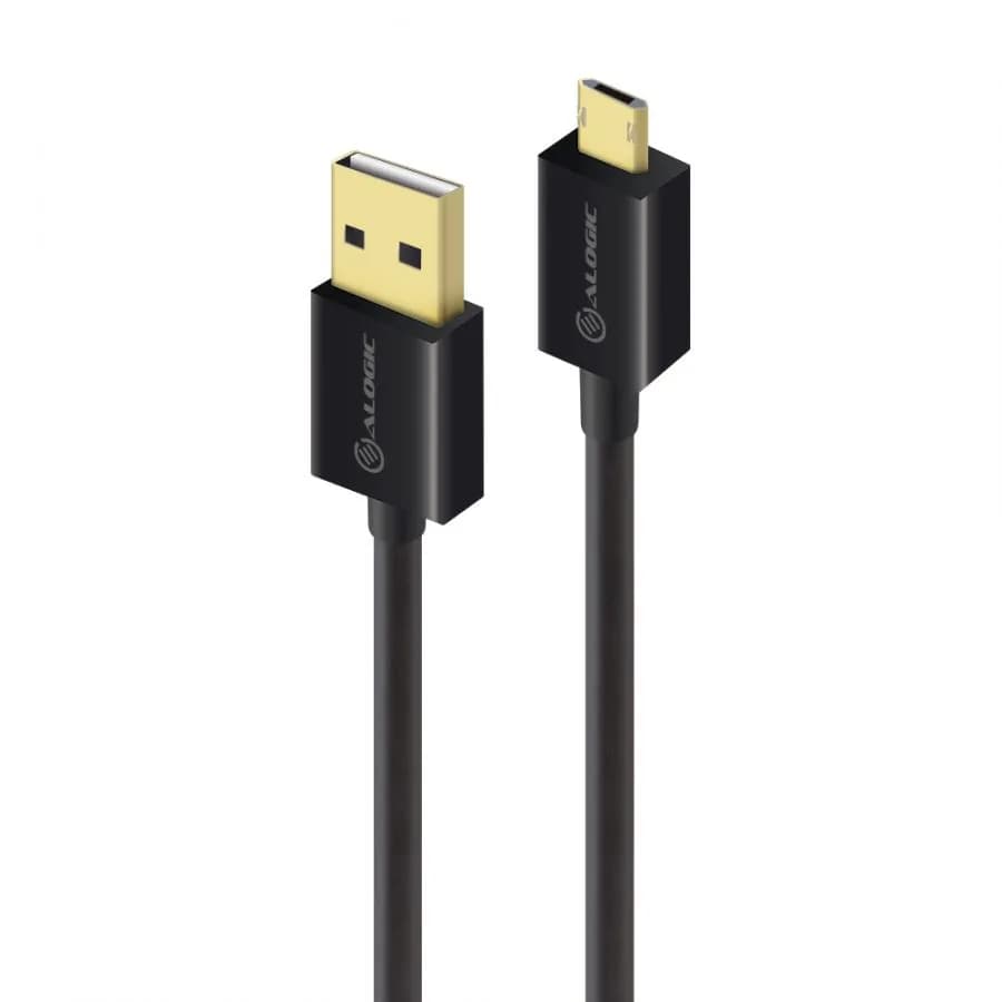 ALOGIC EasyPlug USB-A – Micro USB -kaapeli, 5 m, musta – Alogic