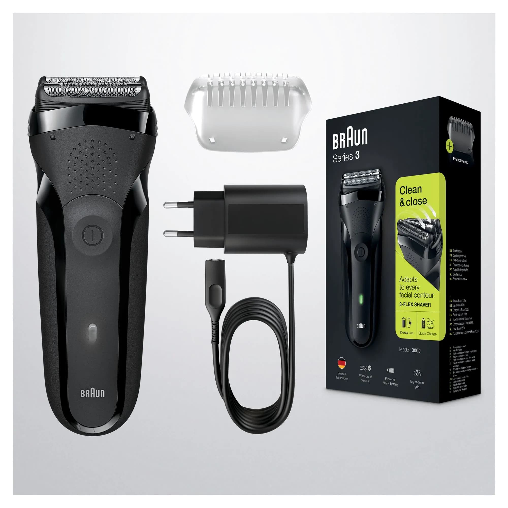 Braun sarja 3 Shave & Style 300BT -partakone