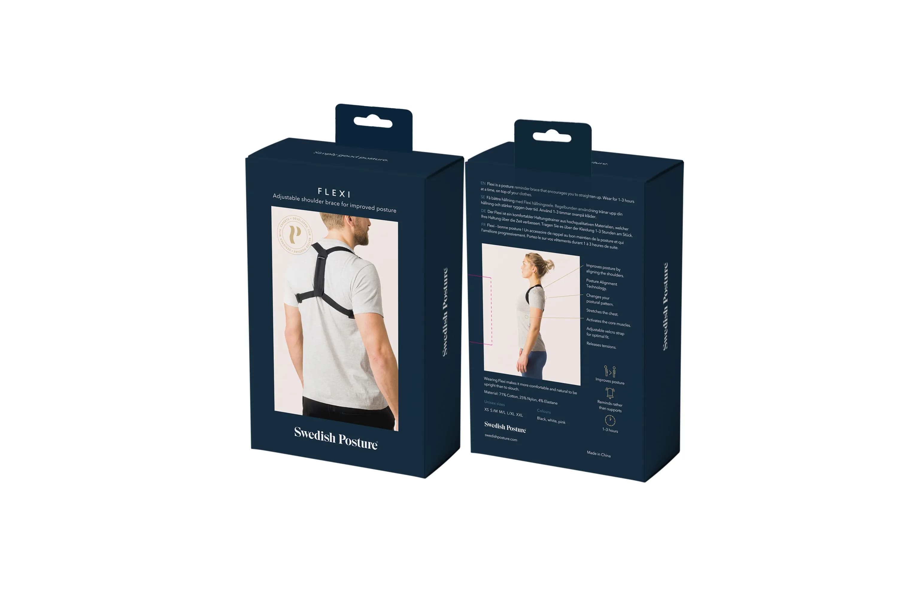 SWEDISH POSTURE Posture Brace Flexi M-L Pink – SWEDISH POSTURE