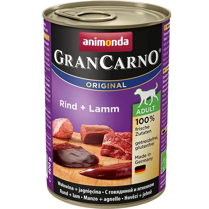 Animonda GranCarno Adult Beef and Lamb, Koiran märkäruoka, 400 g – Animonda