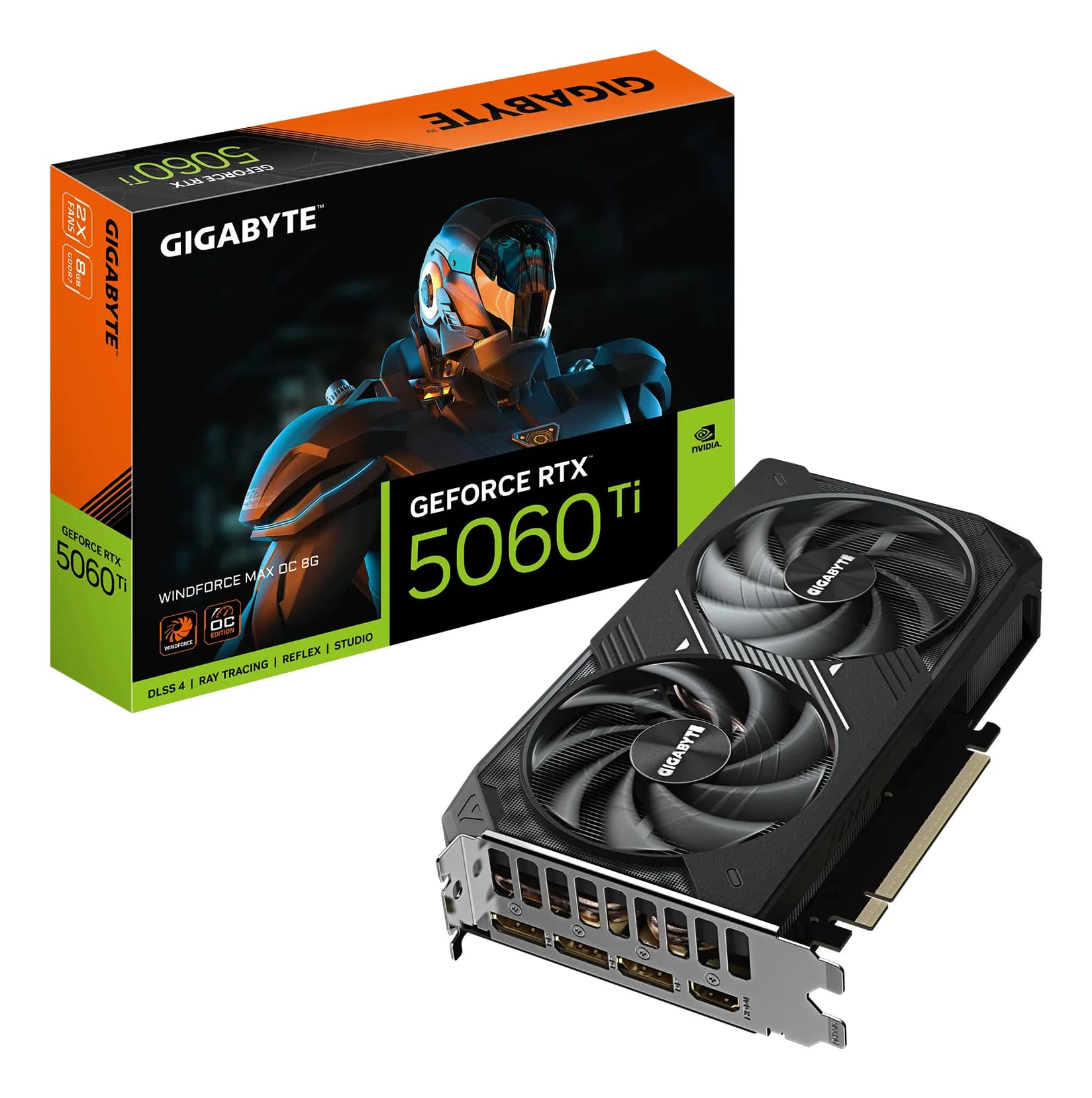 Gigabyte GeForce RTX 5060 Ti WINDFORCE MAX 8 Gt OC -näytönohjain – Gigabyte