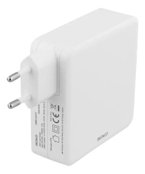 Deltaco PD 87W USB-C -pikalaturi, Valkoinen