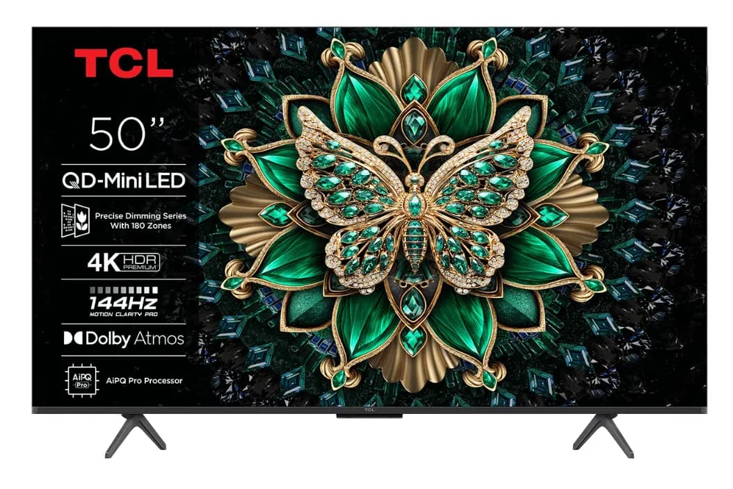TCL 50Q6C 50" 4K QD-Mini LED Google TV, 60 Hz, Dolby Vision IQ, HDR10+, metallic – TCL