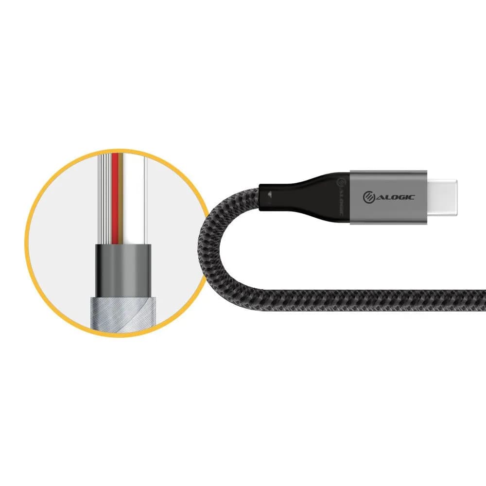 ALOGIC USB-C -kaapeli, 100 W, 1,5 m, harmaa – Alogic