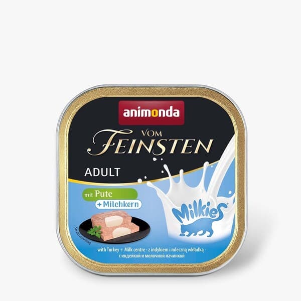 Animonda Vom Feinsten Adult Milkies with Turkey and Milky Filling, Kissan märkäruoka, 100 g – Animonda