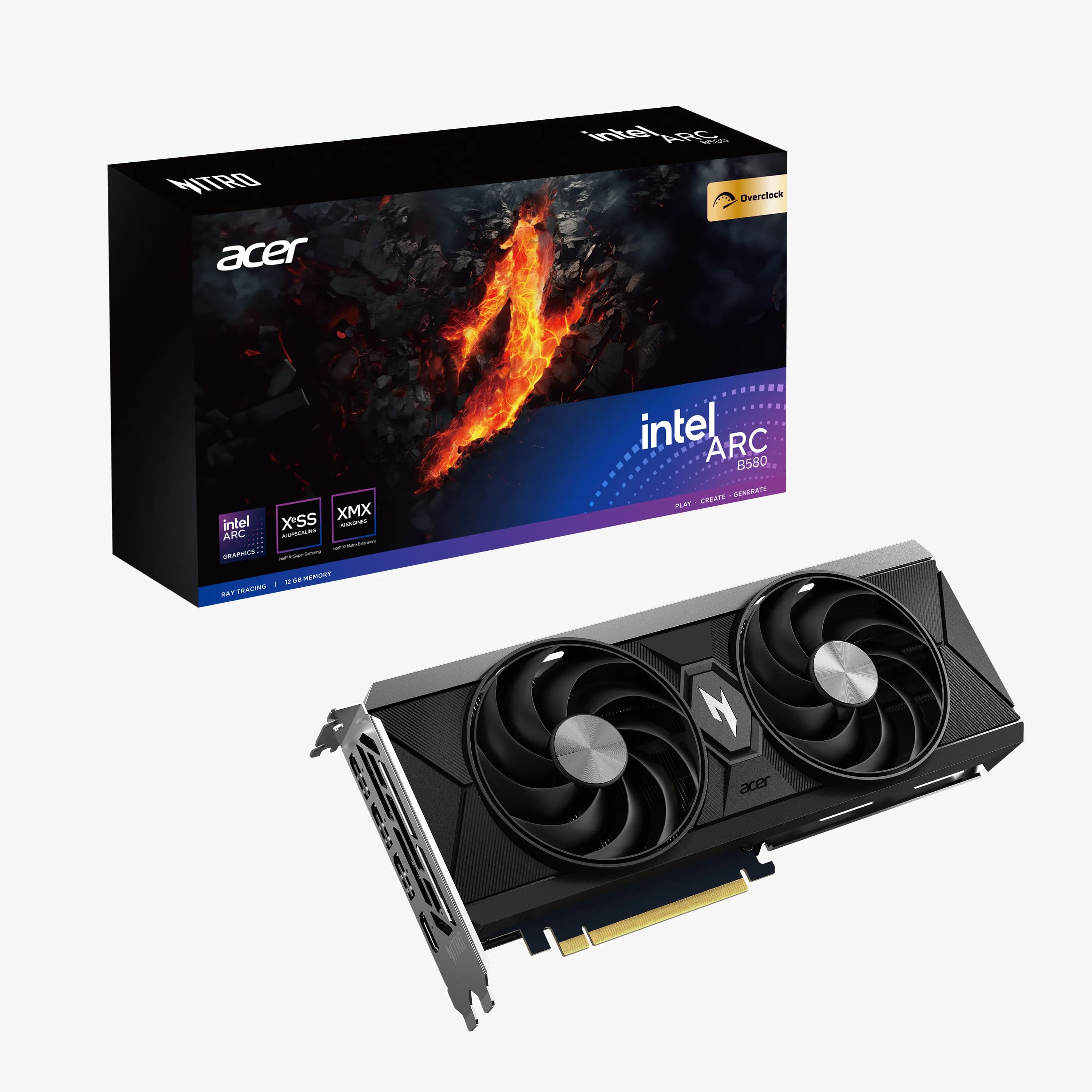 Acer Intel Arc B580 Nitro 12 Gt OC -näytönohjain – Acer