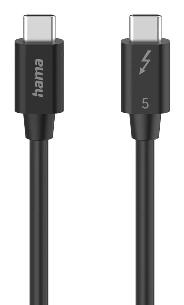 Hama USB-C Thunderbolt 5 -kaapeli, 240 W, 1 m, musta