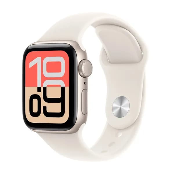 Apple Watch SE 3 (GPS) 40 mm tähtivalkea alumiinikuori ja urheiluranneke, S/M