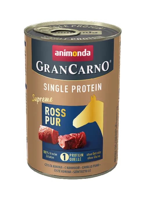 Animonda GranCarno Single Protein Supreme Pure Horse, Koiran märkäruoka, Adult, 400 g – Animonda