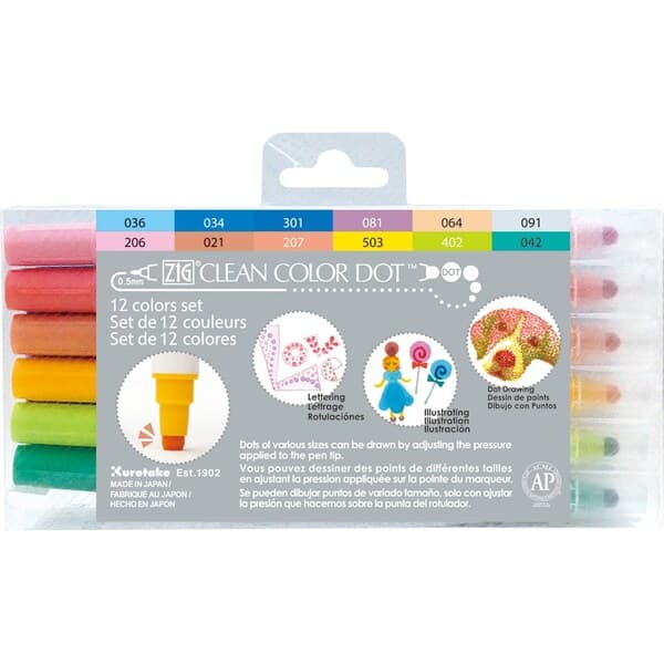 Zig Clean Color DOT 12 color set – ZIG