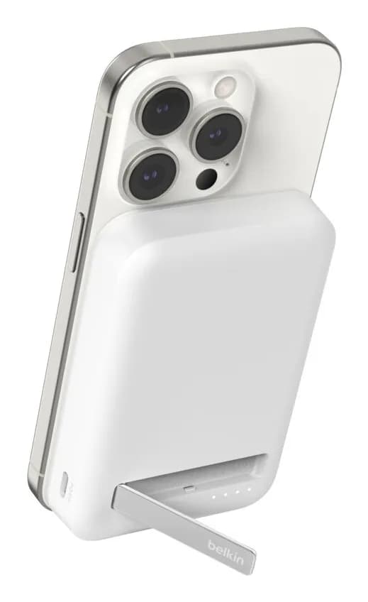 Belkin BoostCharge Pro Magnetic Power Bank with Qi2 15W 8K -varavirtalähde, Valkoinen – Belkin
