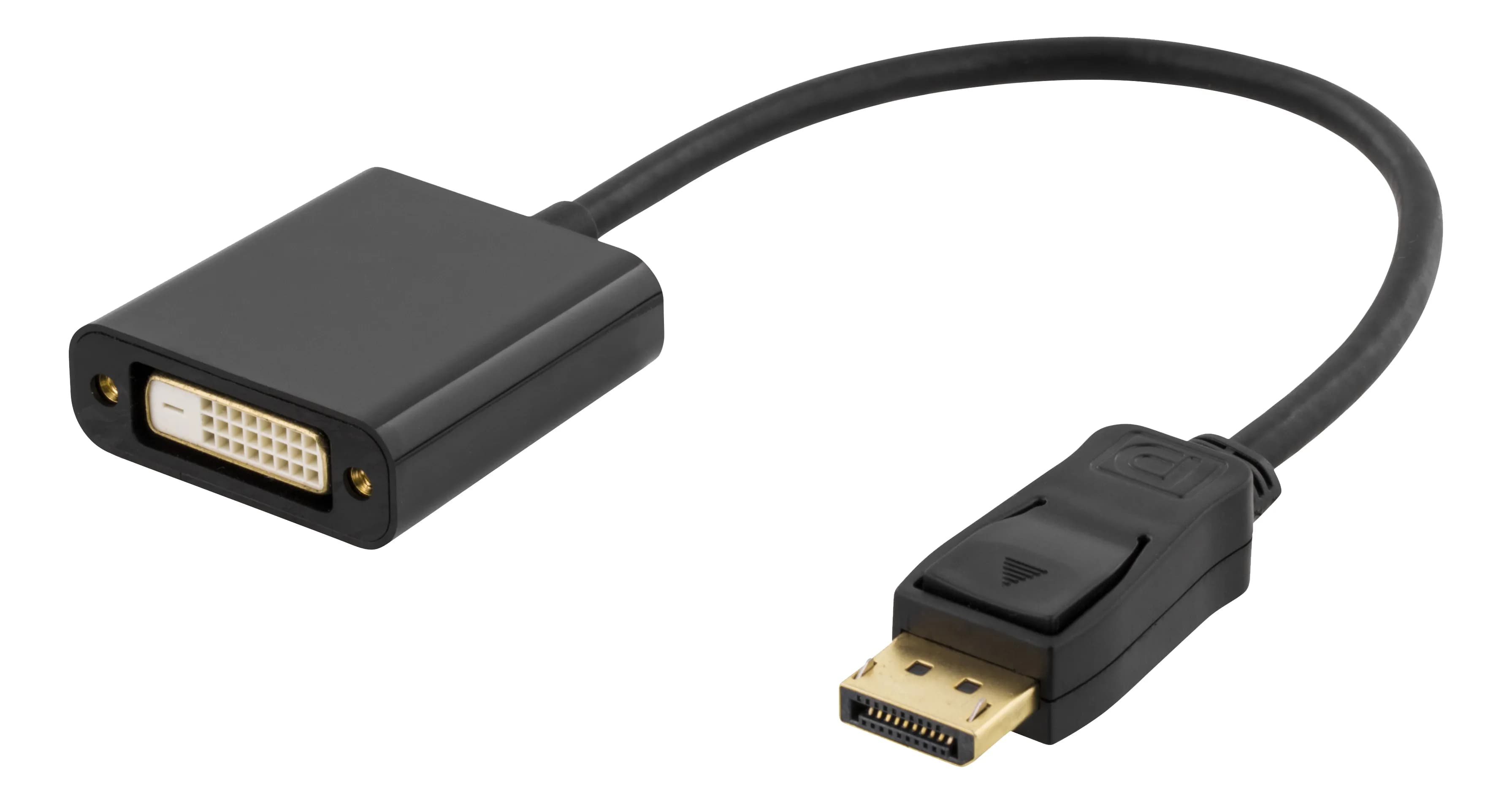 Deltaco  DisplayPort / DVI-D -kaapeli, yksilinkkinen, 0,2 m, musta – Deltaco