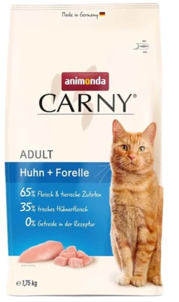 Animonda Carny Adult Chicken with Trout, Kissan kuivaruoka, Viljaton, 1,75 kg – Animonda