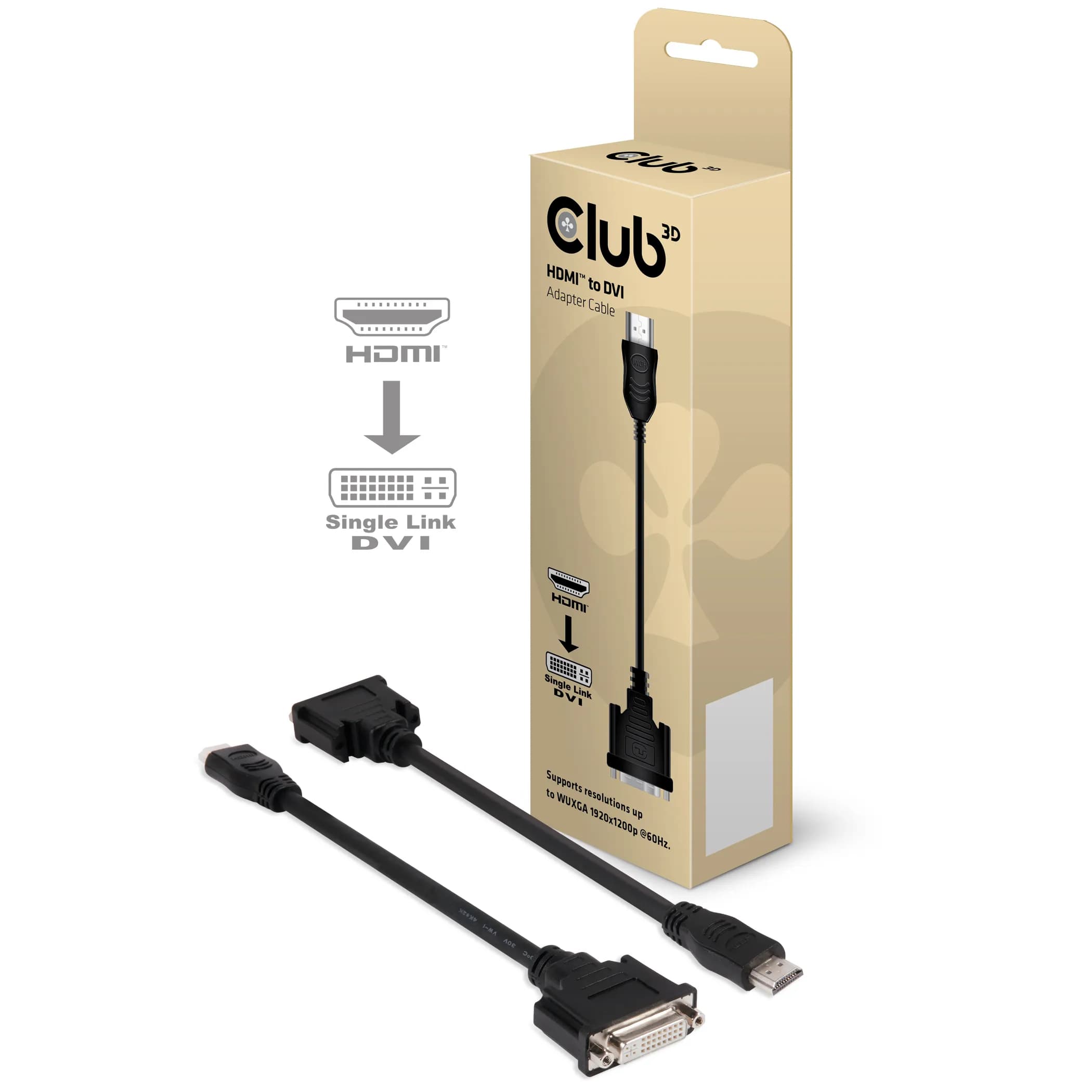 Club 3D  HDMI – DVI -adapteri, Musta – Club 3D