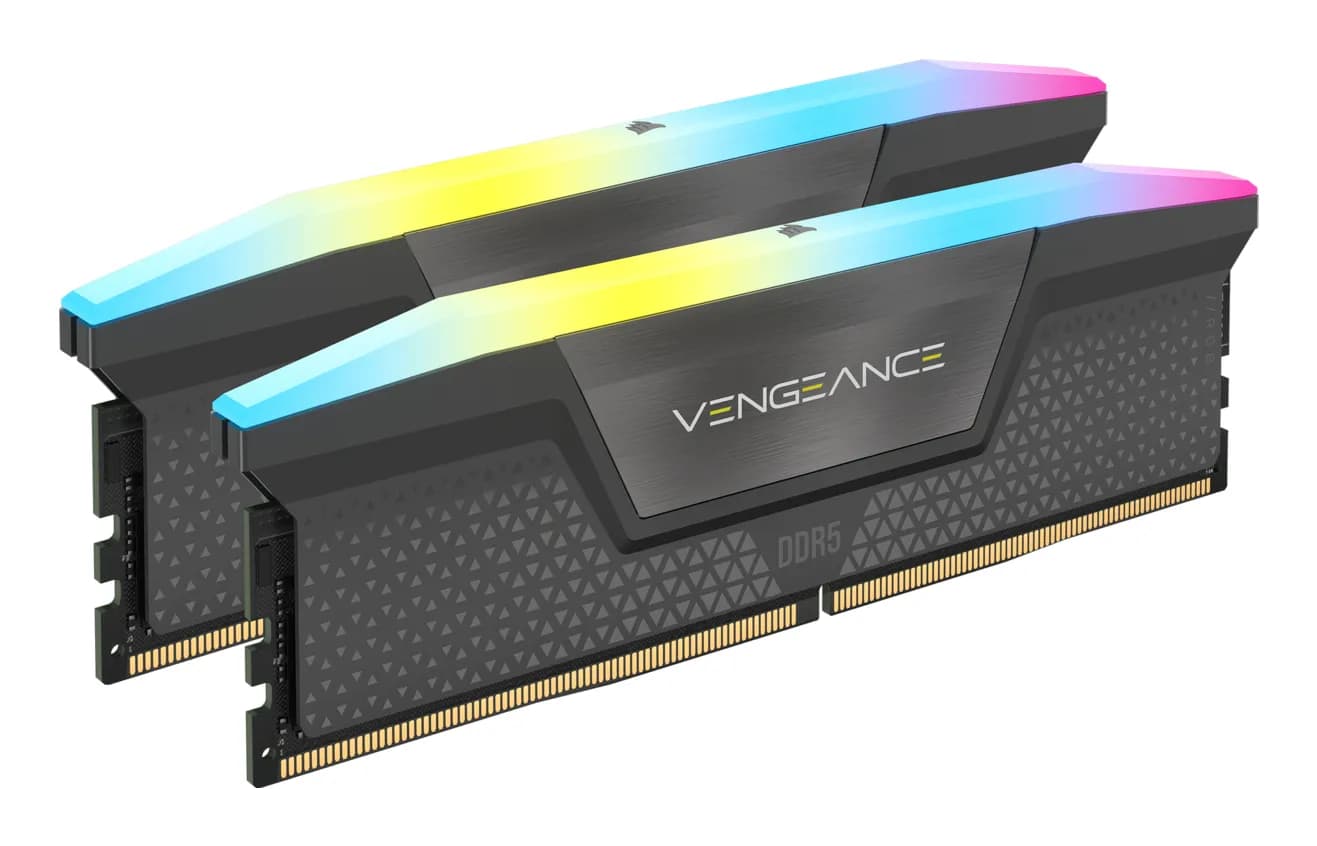 Corsair VENGEANCE RGB 32 Gt (2 x 16 Gt) DDR5 5200 MHz, CL40 -muisti, harmaa (EXPO) – Corsair