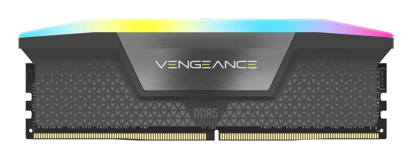 Corsair VENGEANCE RGB 64 Gt (2 x 32 Gt) DDR5 5200 MHz, CL40 -muisti, viileä harmaa (EXPO/XMP)