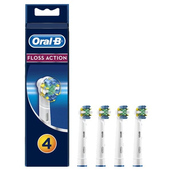 Oral-B Floss Action 4 kpl -vaihtoharjaspäät, Alabasterinvalkoinen