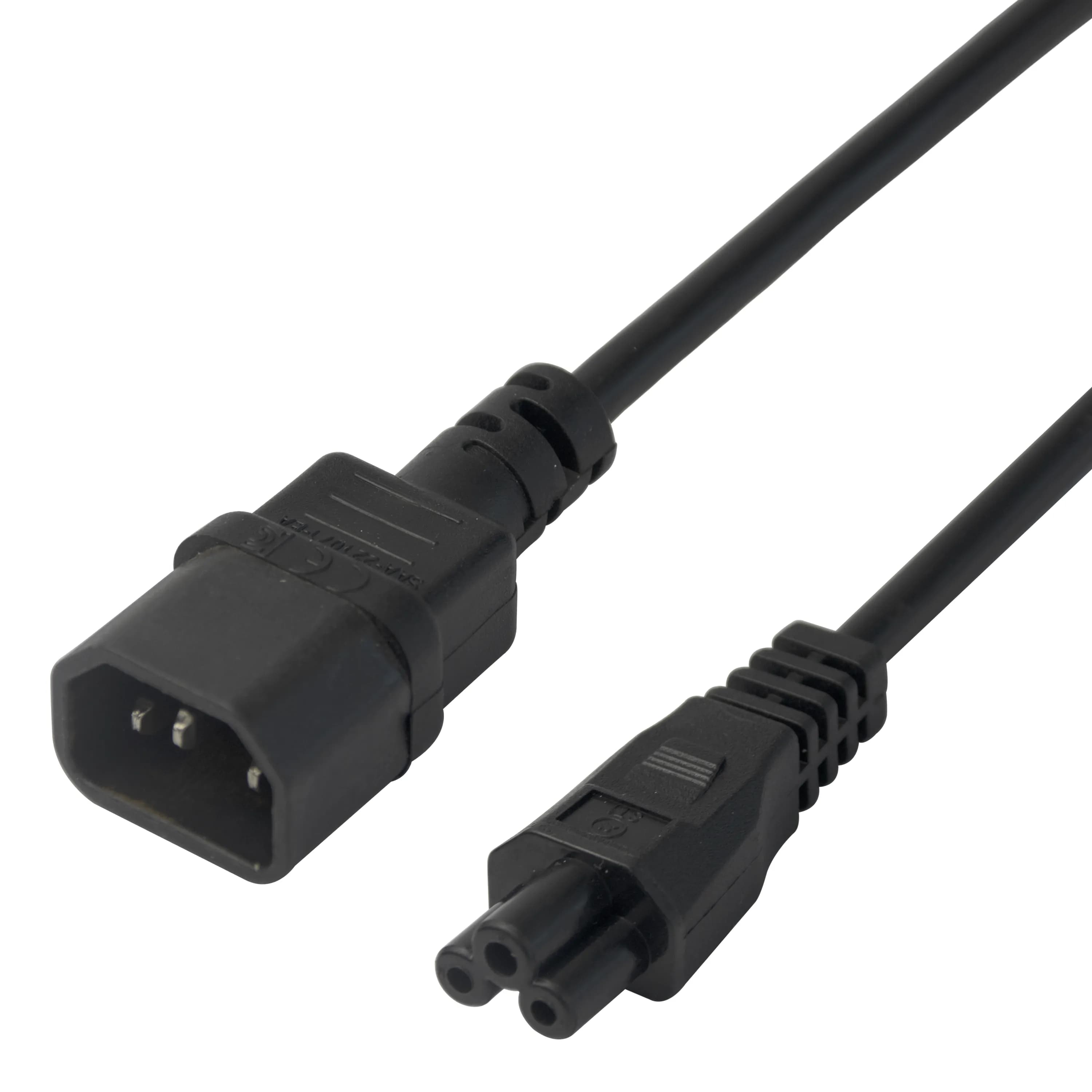 Deltaco IEC C14 - IEC C5 -virtakaapeli, Musta, 3m – Deltaco
