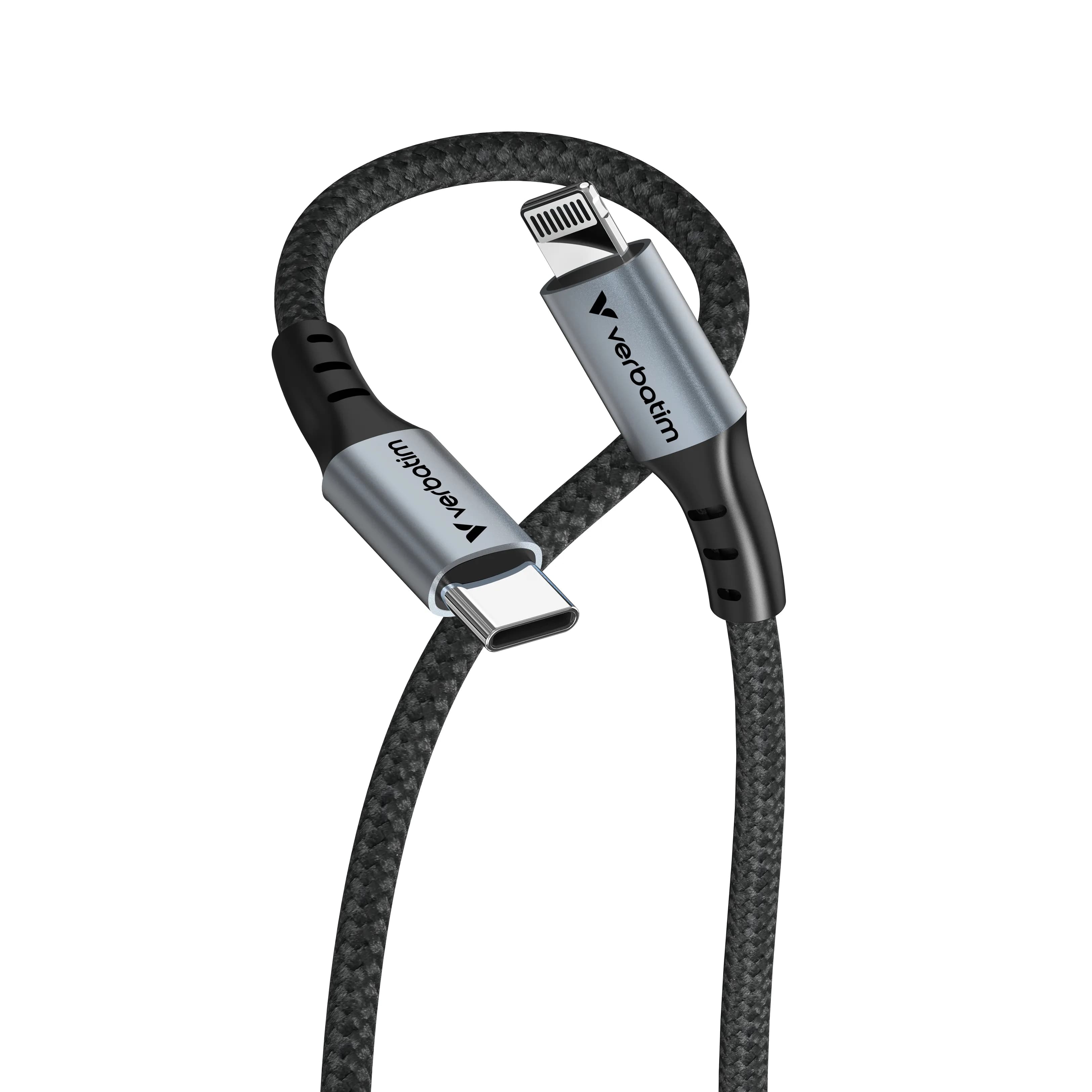 Verbatim Sync & Charge USB-C – Lightning -kaapeli, 1,2 m, musta