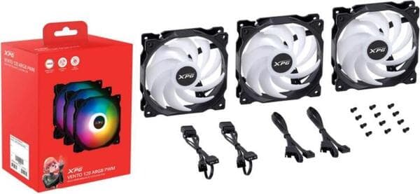 ADATA XPG VENTO 120 ARGB PWM 120 mm kotelotuuletin 3 kappaleen pakkaus - Musta
