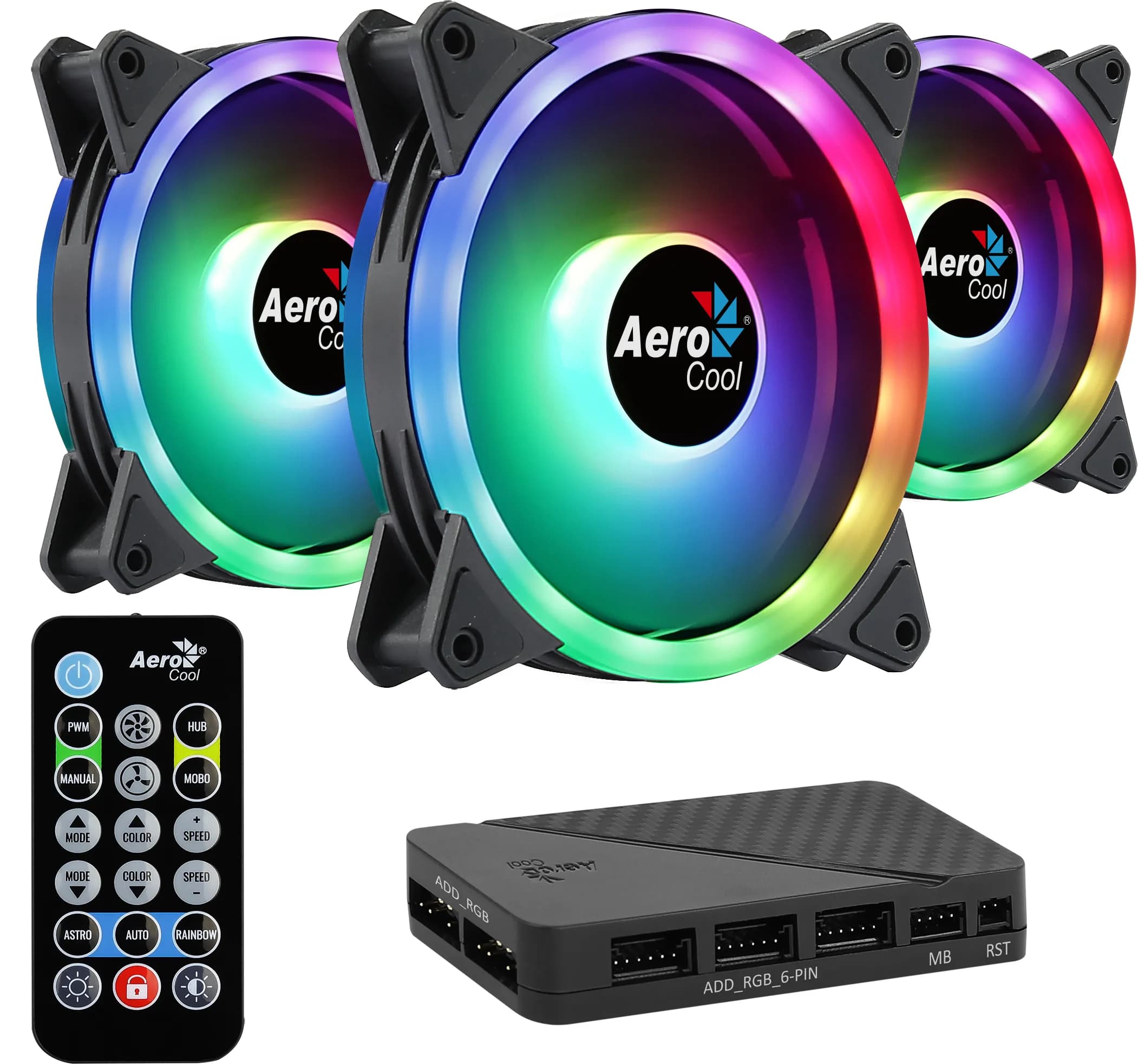 AeroCool Duo 12 Pro ARGB 120 mm -kotelotuuletinsarja (3 tuuletinta) - Musta – AEROCOOL