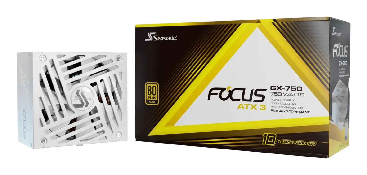 Seasonic FOCUS GX White 750W -virtalähde, 80 Plus Gold – SEA SONIC ELECTRONICS