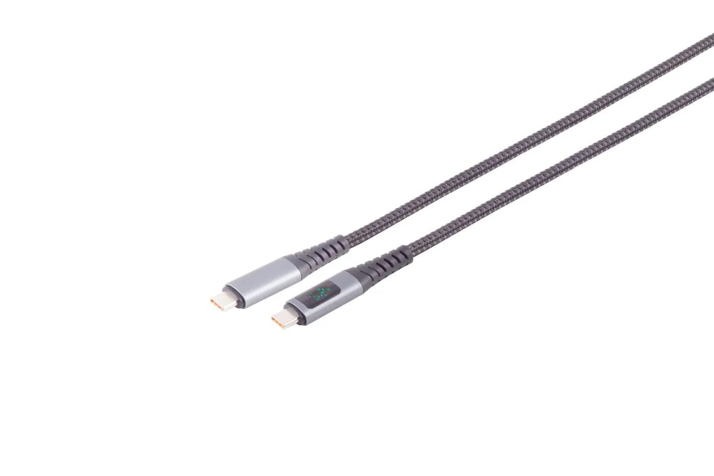 Premium USB-C USB4 Gen 3x2 cable 240W PD, A/V/W display,