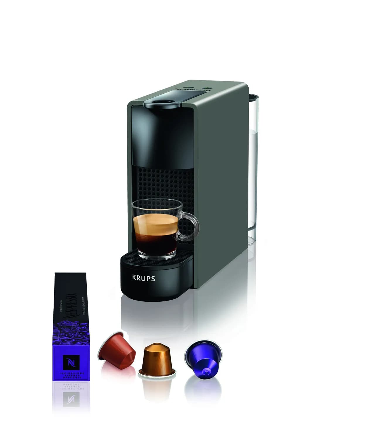 Krups Nespresso Essenza Mini XN110B -kapselikone, musta, Harmaa – Krups