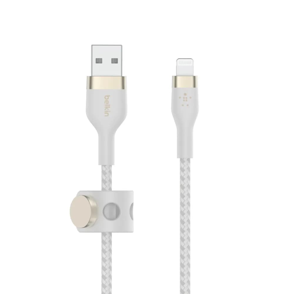 Belkin BOOST CHARGE PRO Flex USB-A – Lightning -kaapeli, 3 m, valkoinen