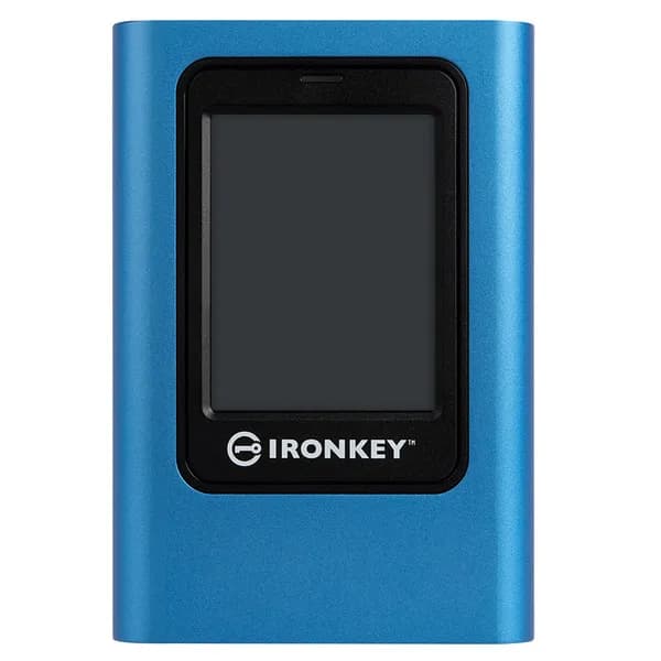 Kingston IronKey Vault Privacy 80 1,92 Tt USB 3.2 Gen 1 (USB-C) -ulkoinen SSD, laitteistosalaus, salasanasuojaus, kosketusnäyttö, sininen – Kingston