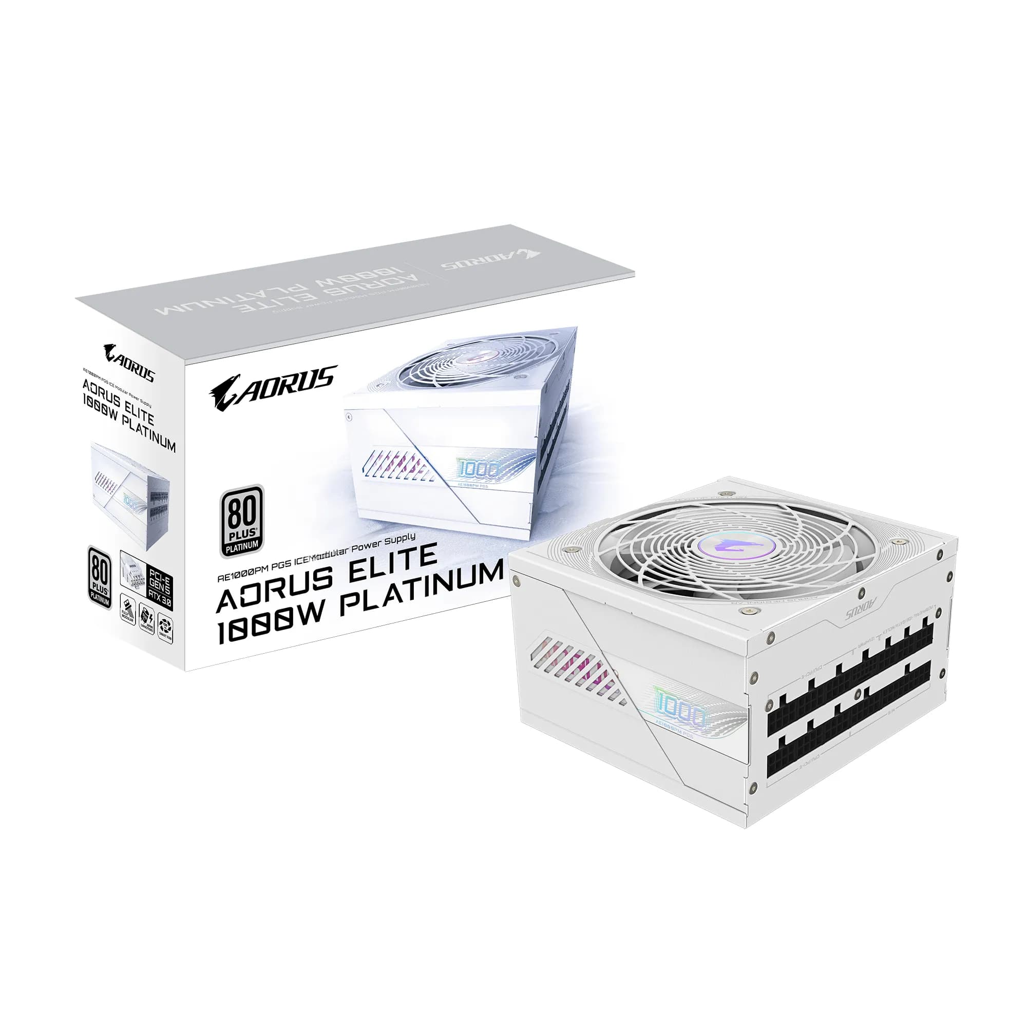 GIGABYTE AORUS ELITE AE1000PM PG5 ICE 1000W -virtalähde, 80 Plus Platinum – Gigabyte