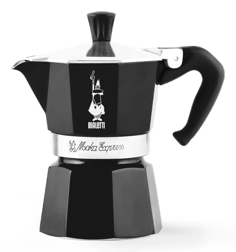 Bialetti Moka Express -espressokeitin, musta, 3 kuppia