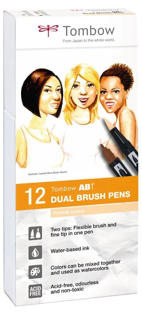Marker Tombow ABT Dual Brush 12P-4 Portrait colours (12) – TOMBOW
