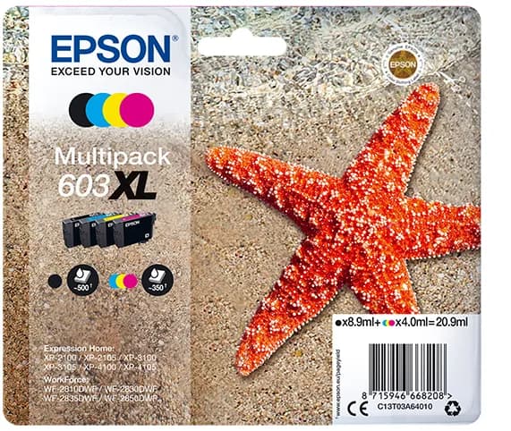 Epson 603XL -mustekasettipakkaus, monivärinen, 4 kpl