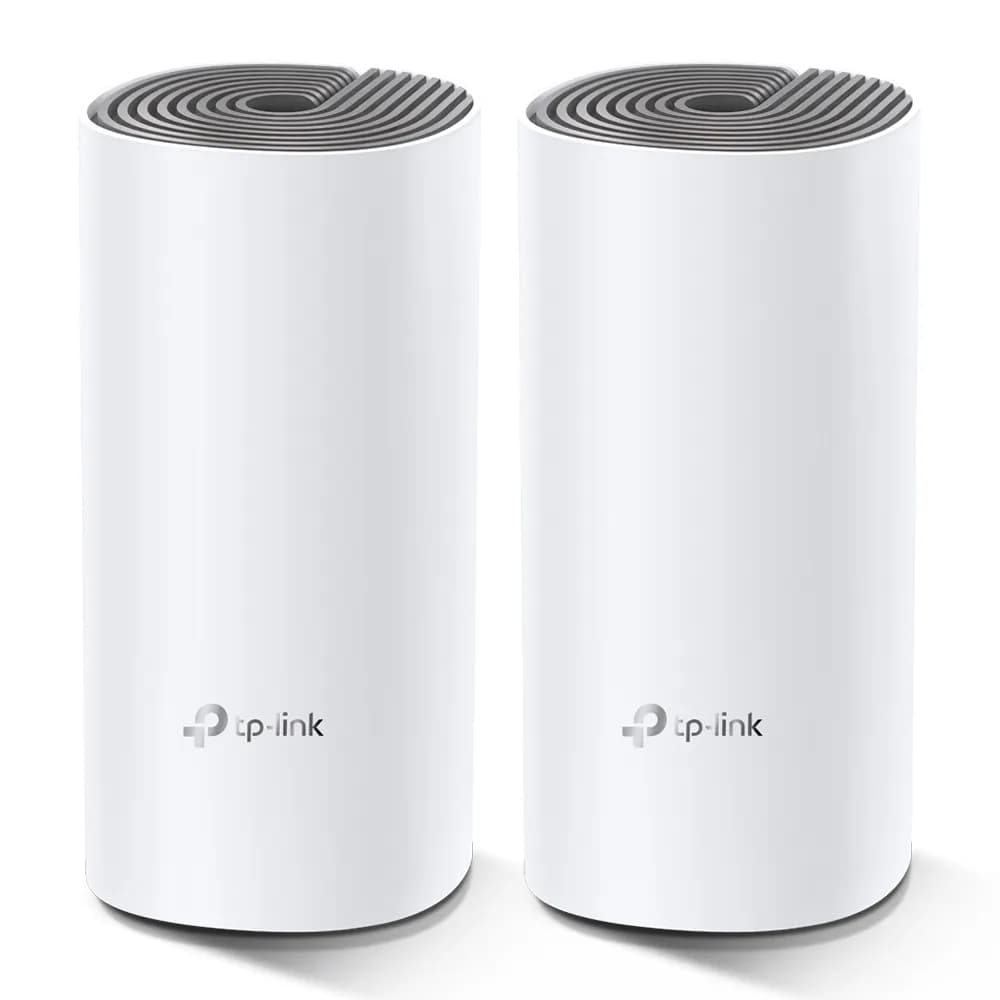 TP-Link Deco E4 -mesh WiFi -järjestelmä, Wi-Fi 5, AC1200, Dual-band, 2 kpl, valkoinen