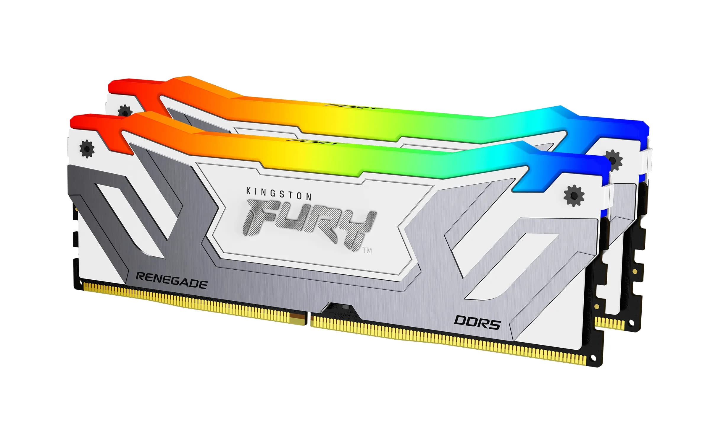 Kingston FURY Renegade RGB 48 Gt (2 x 24 Gt) DDR5 8400 MHz, CL40 -muisti, valkoinen (XMP)