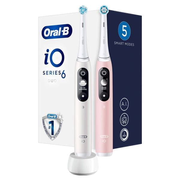 Oral-B iO Series 6 -sähköhammasharja, harmaa/valkoinen/pinkki