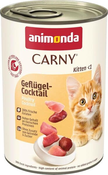 Animonda Carny Kitten Poultry Cocktail, Kissan märkäruoka, 400 g – Animonda