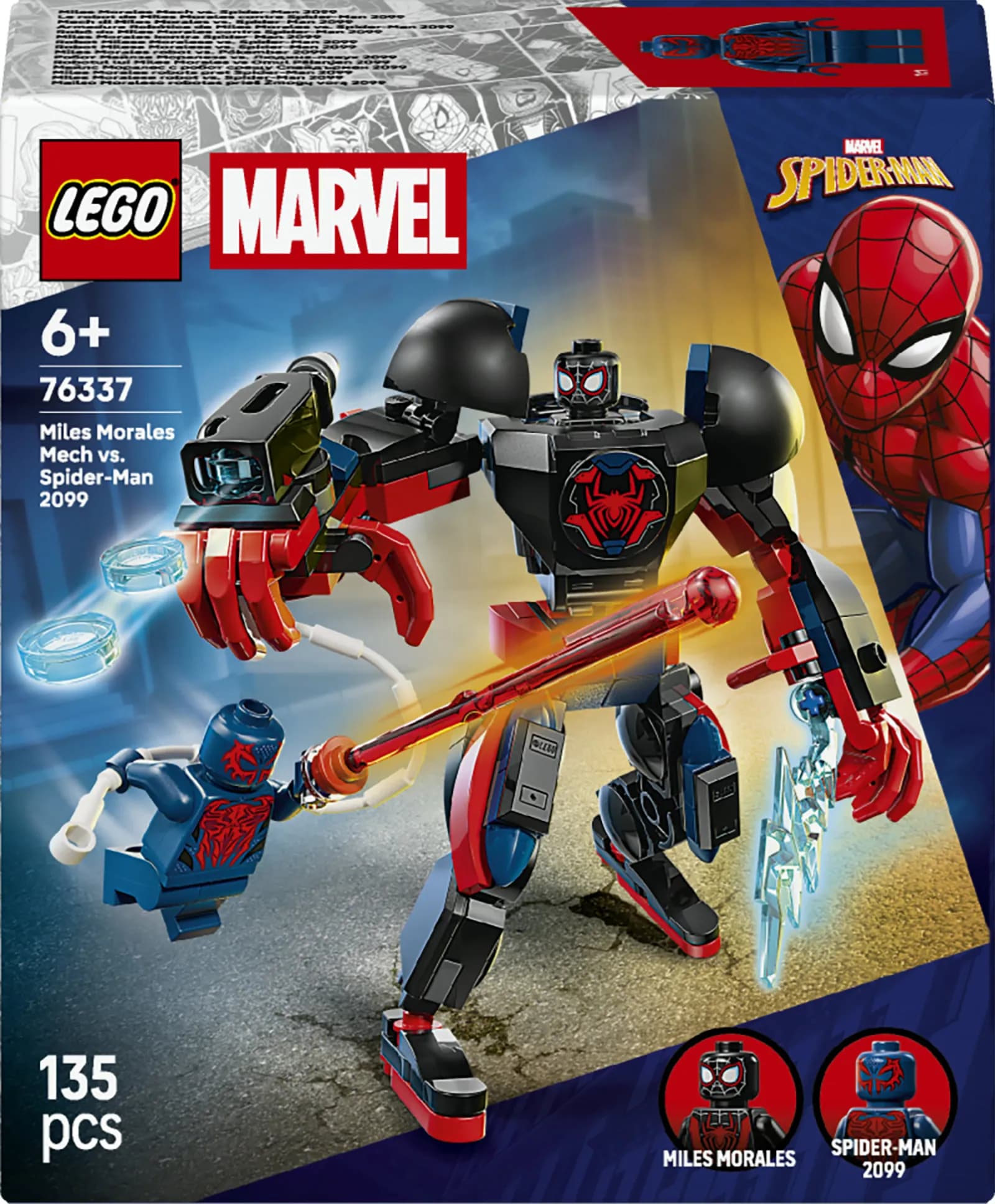 LEGO Marvel Miles Moralesin robotti vastaan Spider-Man 2099 76337