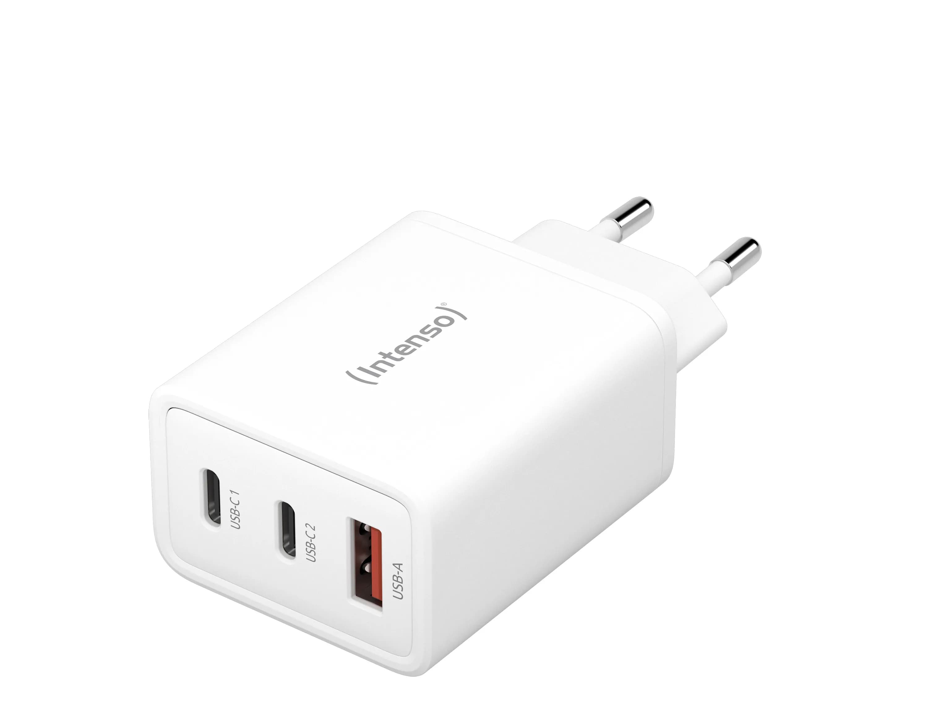 Intenso 1x USB-A2x USB-C 65W GaN Valkoinen - Virtasovitin – Intenso
