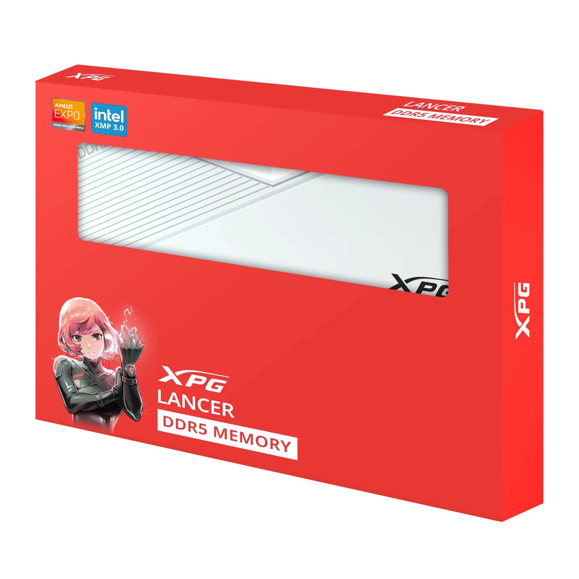 ADATA XPG Lancer Blade 32 Gt (2 x 16 Gt) DDR5 6000 MHz, CL48 -muisti, valkoinen (XMP/EXPO) – ADATA